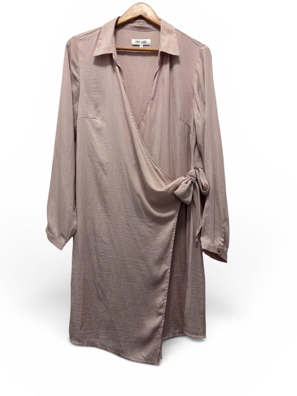 Wrap Shirt Dress in Mauve Blush - Picture 4 of 11